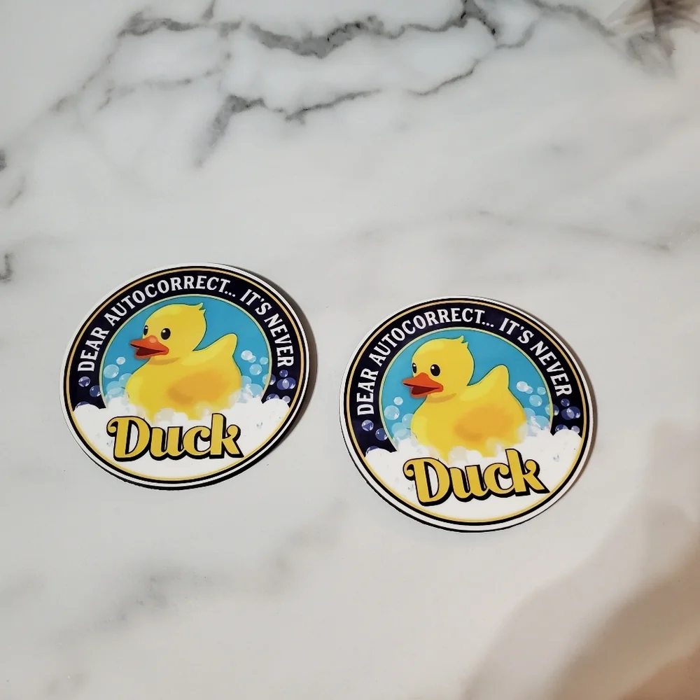 Dear Autocorrect....IT'S NEVER DUCK 2 Pack Coasters
